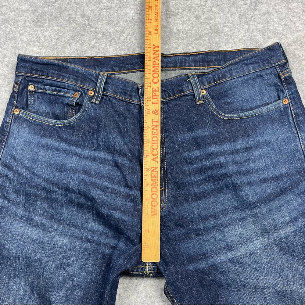 Levis 505 Jeans Mens‎ 38x30 Blue Whiskered Classic Straight Leg Denim 5 Pocket - Picture 4 of 11